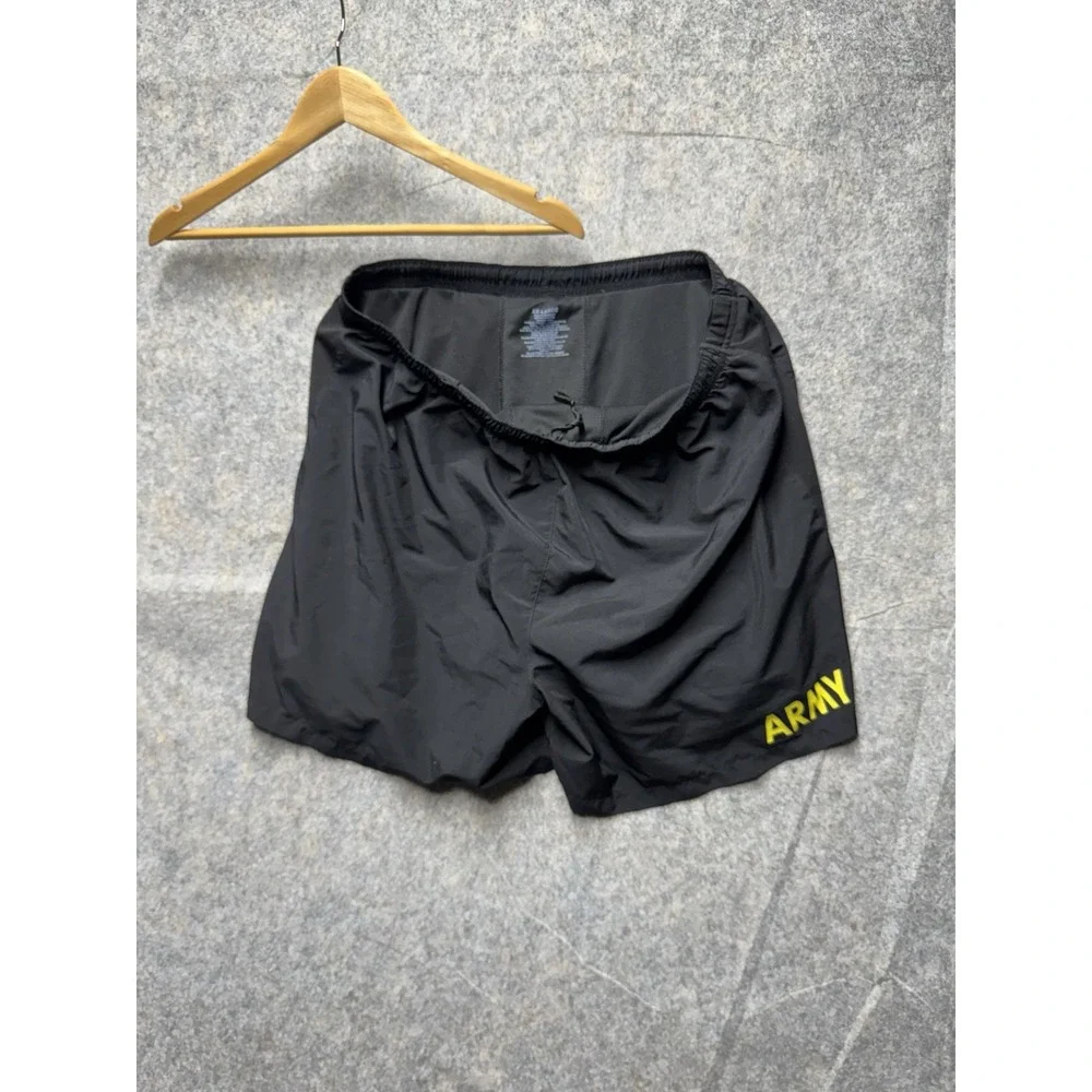 US‎ Military Men's APFU Shorts Army Black and Gold PT Physical Fitness Trunks